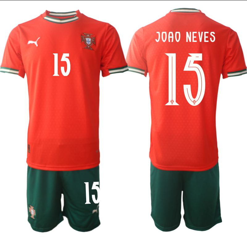 Men 2025-2026 Season Portugal home red #15 Soccer Jersey->customized soccer jersey->Custom Jersey